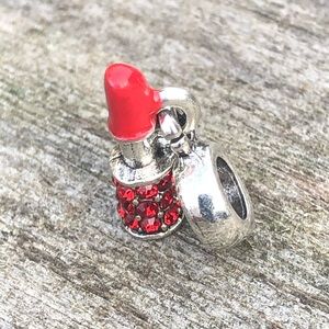 Red lipstick charm will work with Pandora dangles